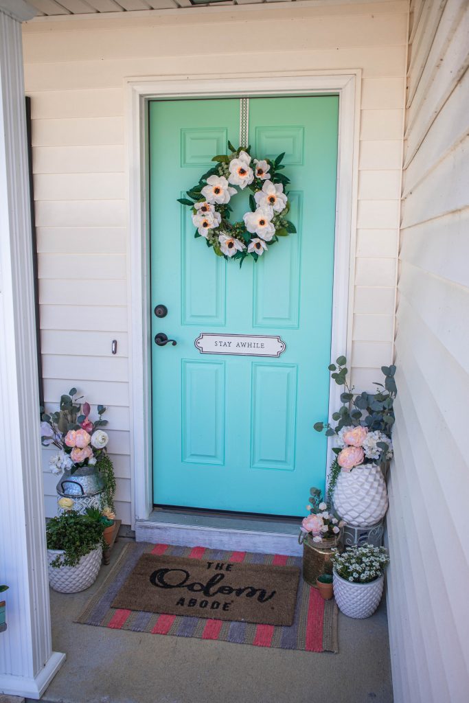 Blue Front Door Decorating