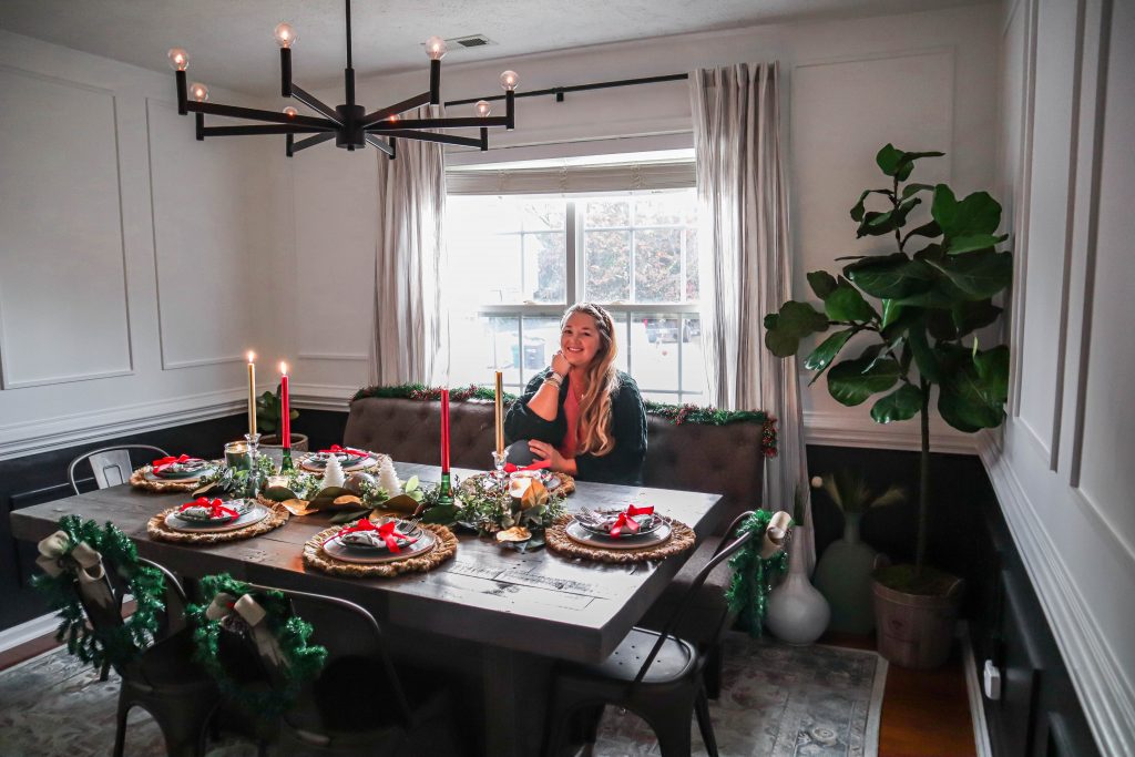 Nicki Odom with Classic Christmas Dining Table Decorations