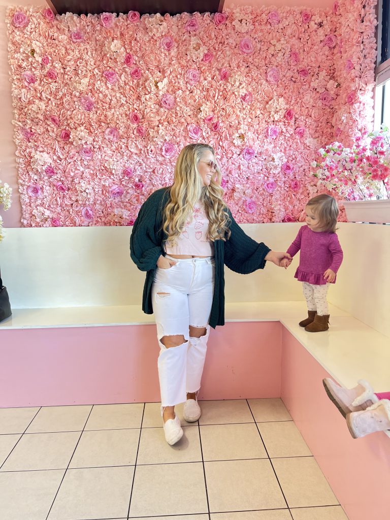Nicki Odom with daughter at Frostings Cake Shop in Fayetteville NC