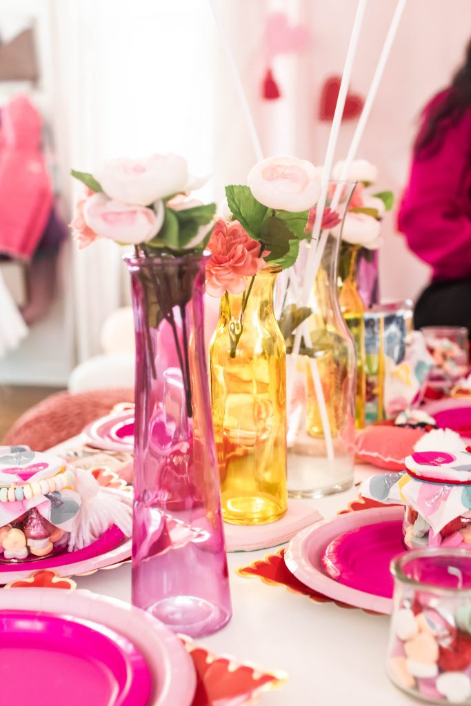 Little Girly Galentine's Day Party Dining table decorations