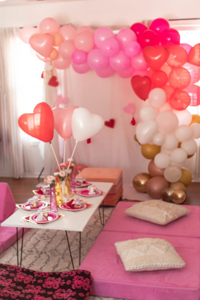 Little Girly Galentine's Day Party Photoshoot Setup