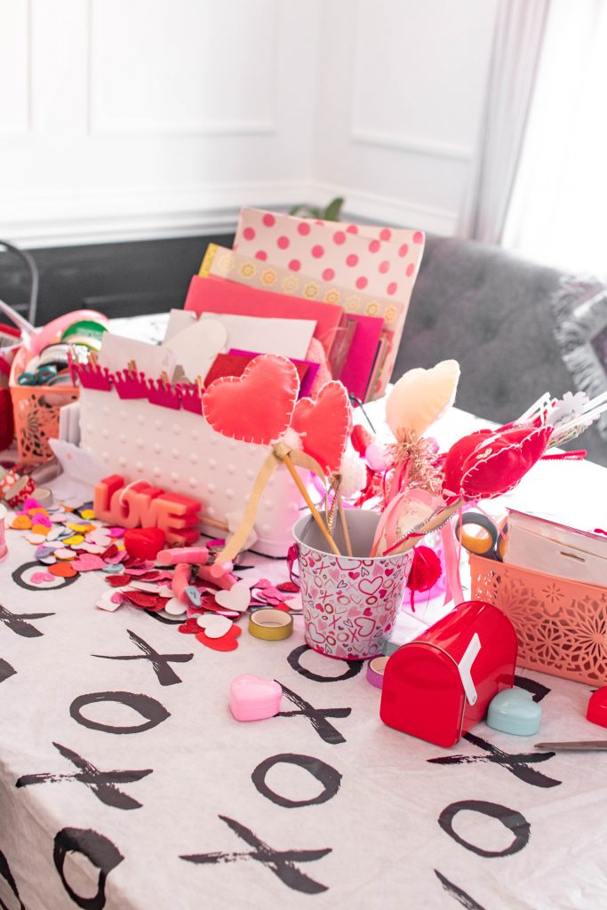 Little Girly Galentine's Day Party card making station