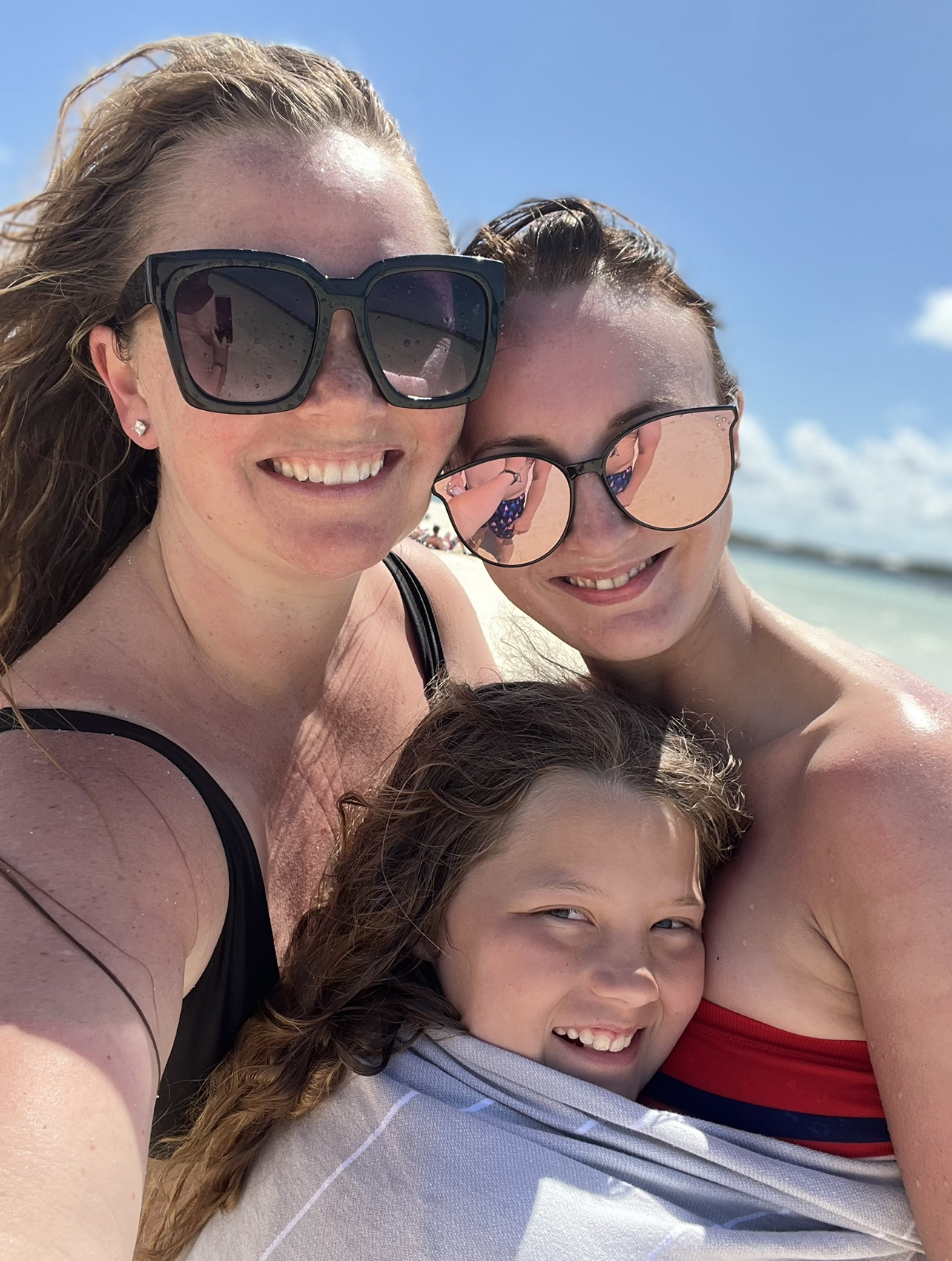 Nicki Odom and family in Tahiti Beach Bahamas