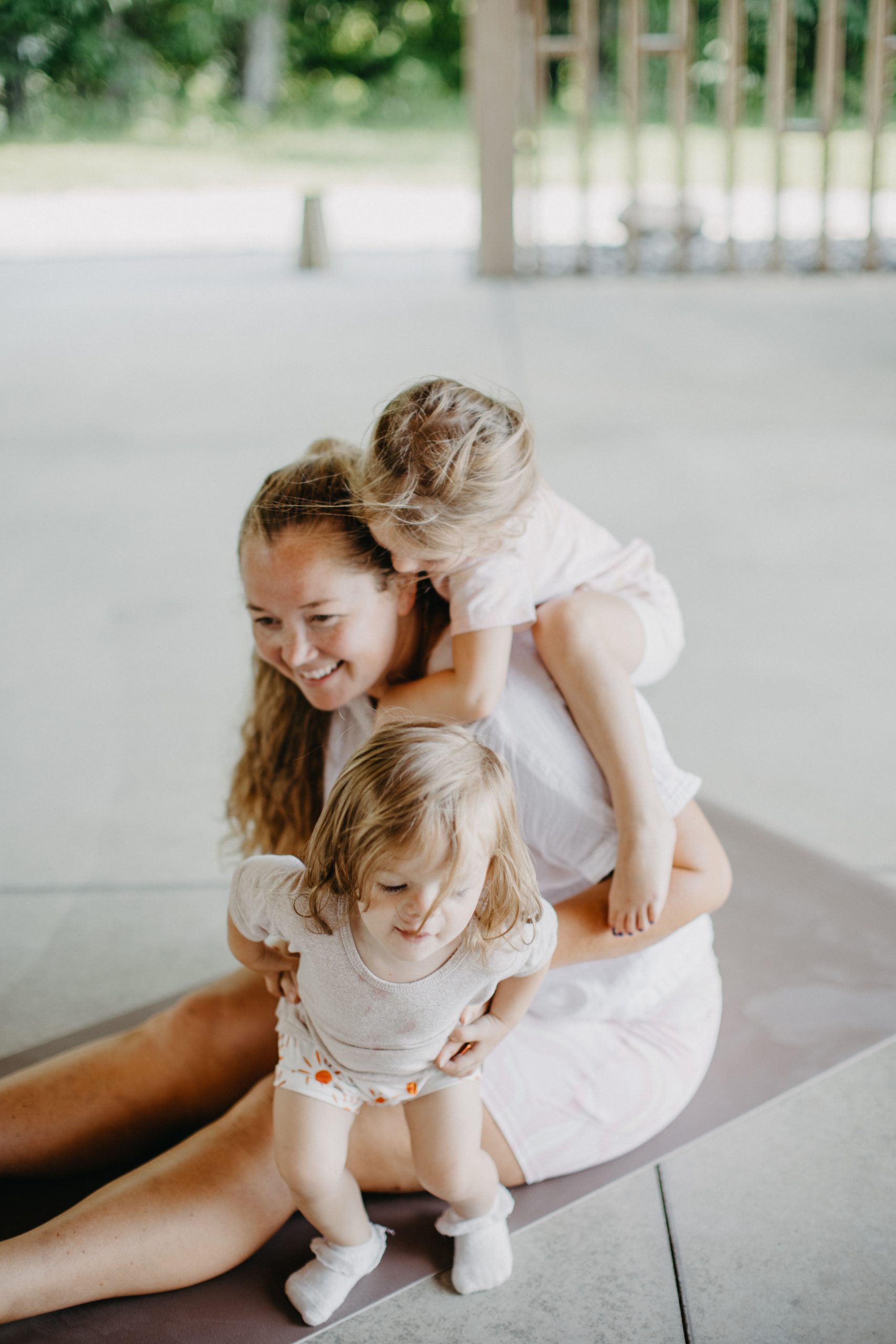 Wanderlust Family Retreats Nicki Odom and daughters in mommy and me yoga class