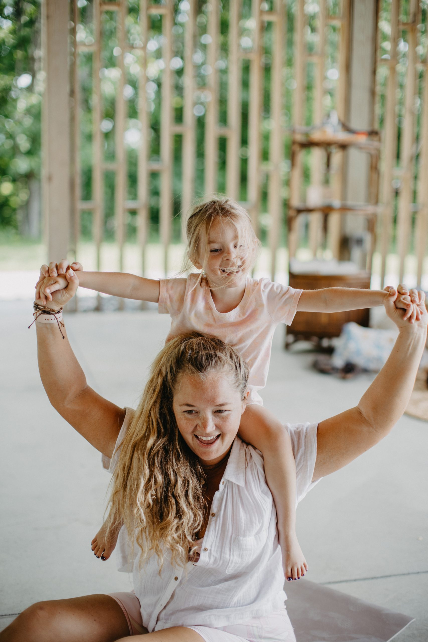 Wanderlust Family Retreats Nicki Odom and daughters in mommy and me yoga class