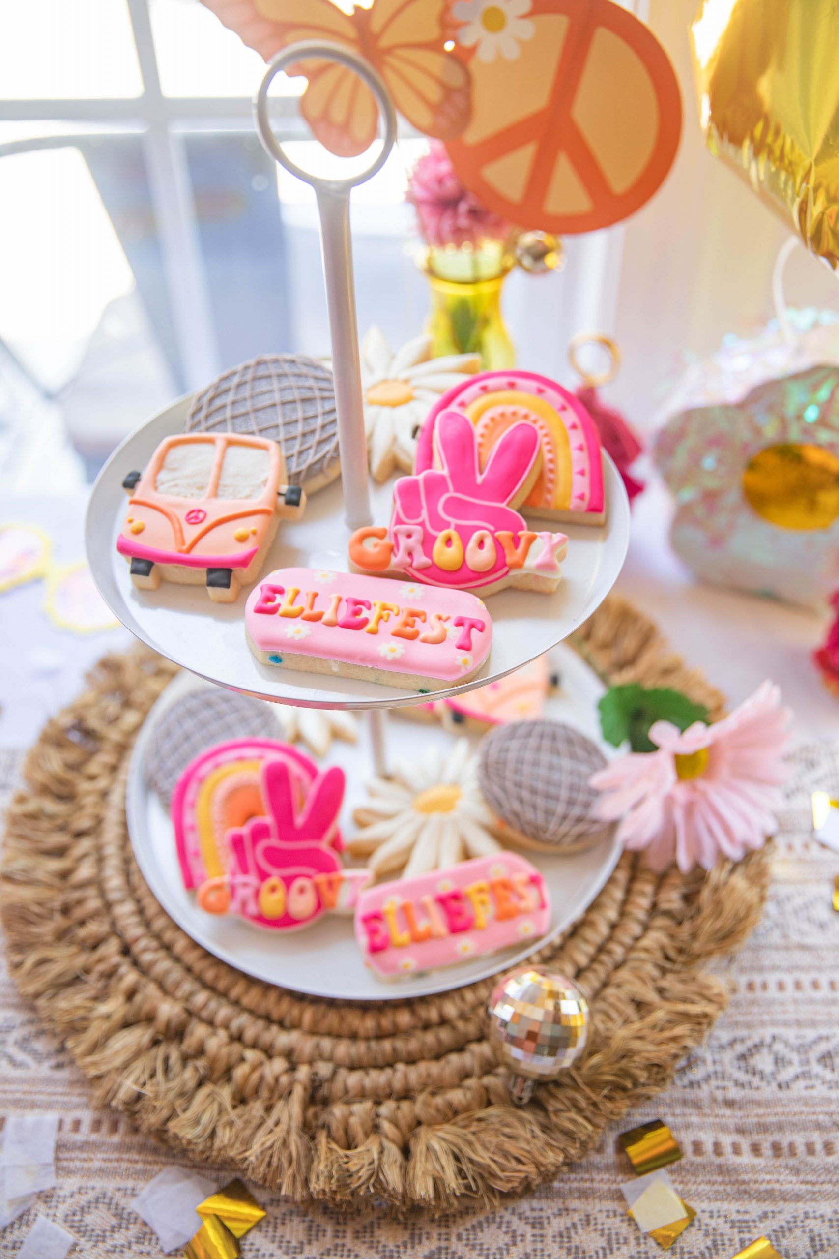 Two Groovy Kids Birthday Party Dessert Table