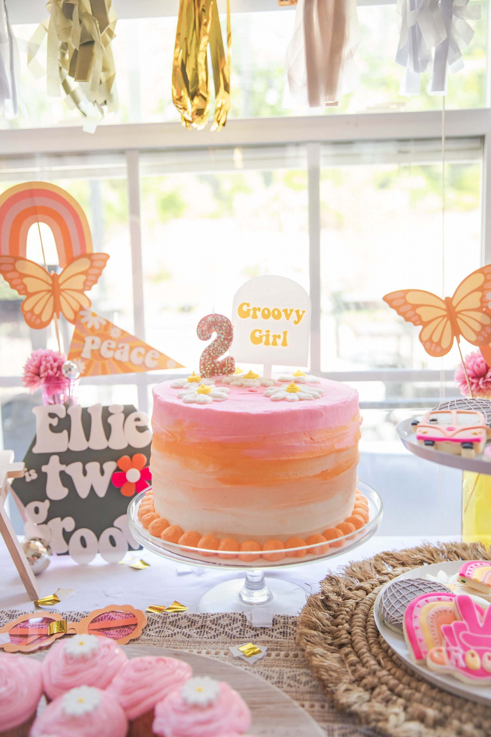 Two Groovy Kids Birthday Party Dessert Table