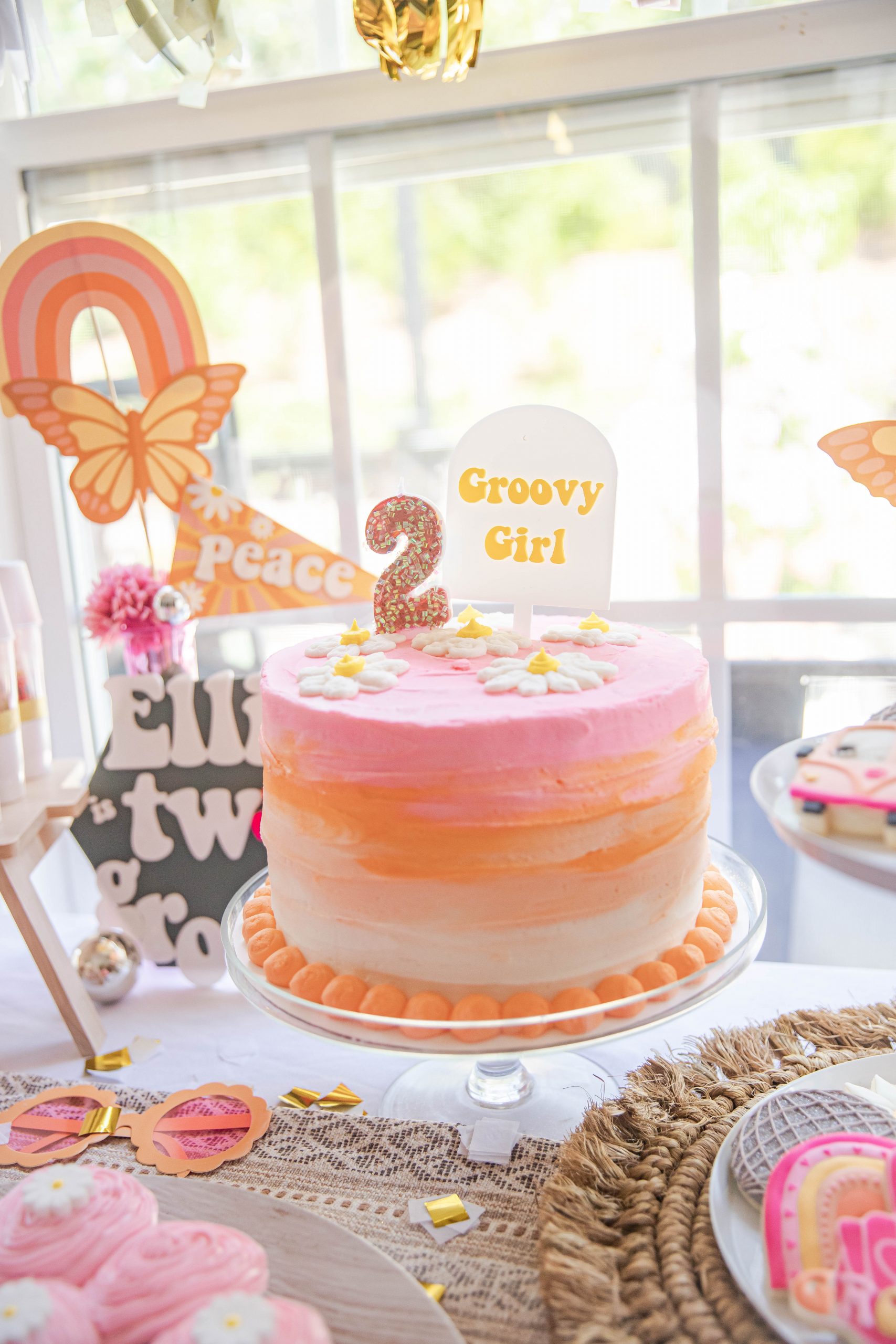 Two Groovy Kids Birthday Party Dessert Table