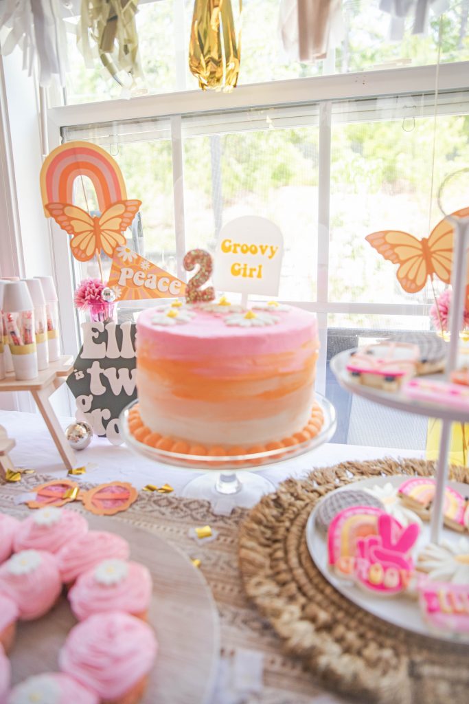 Two Groovy Kids Birthday Party Dessert Table