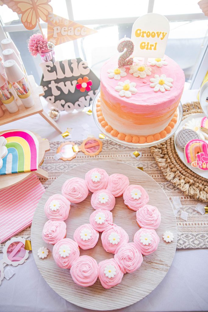 Two Groovy Kids Birthday Party Dessert Table