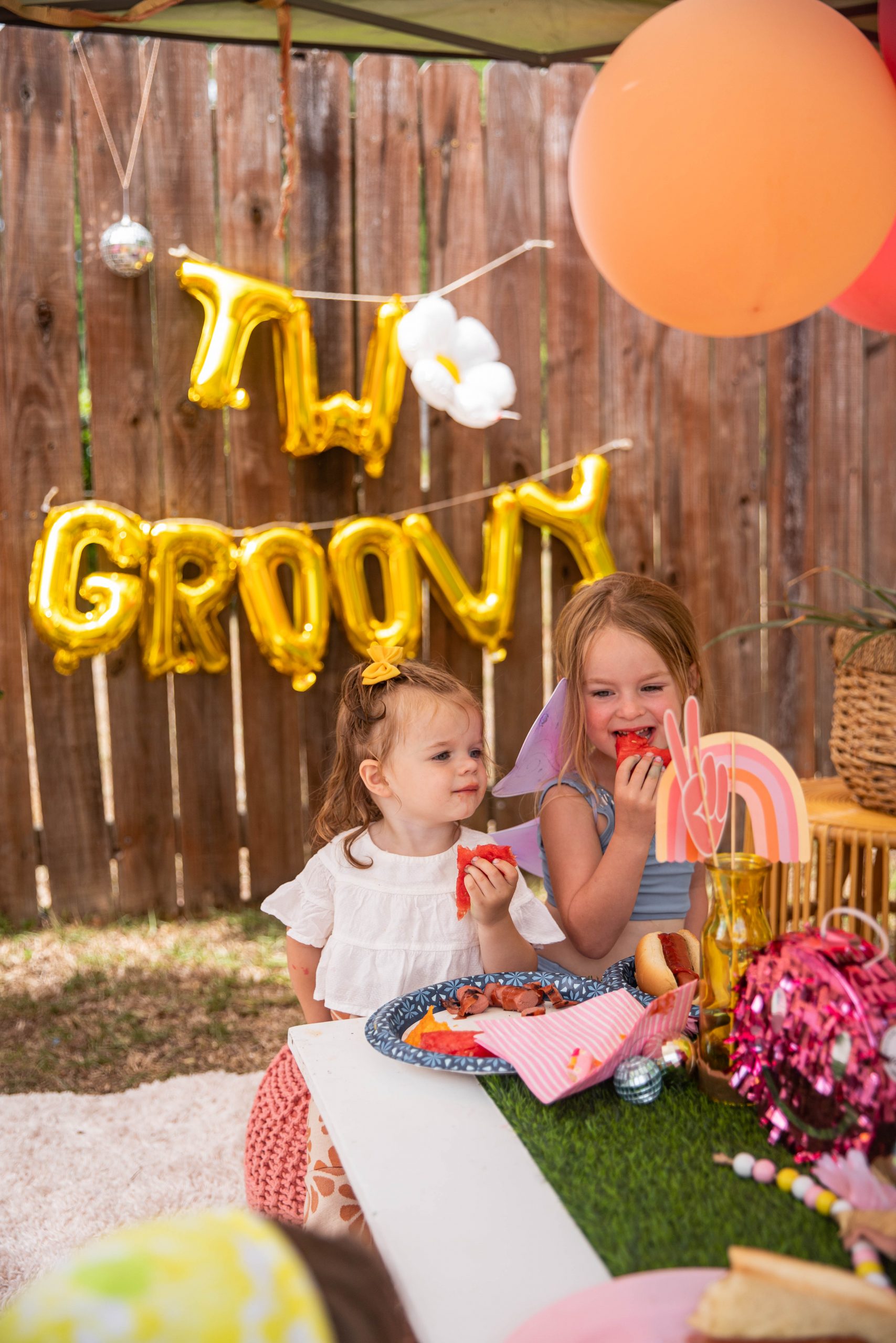 Nicki Odom and daughter at Two Groovy Birthday