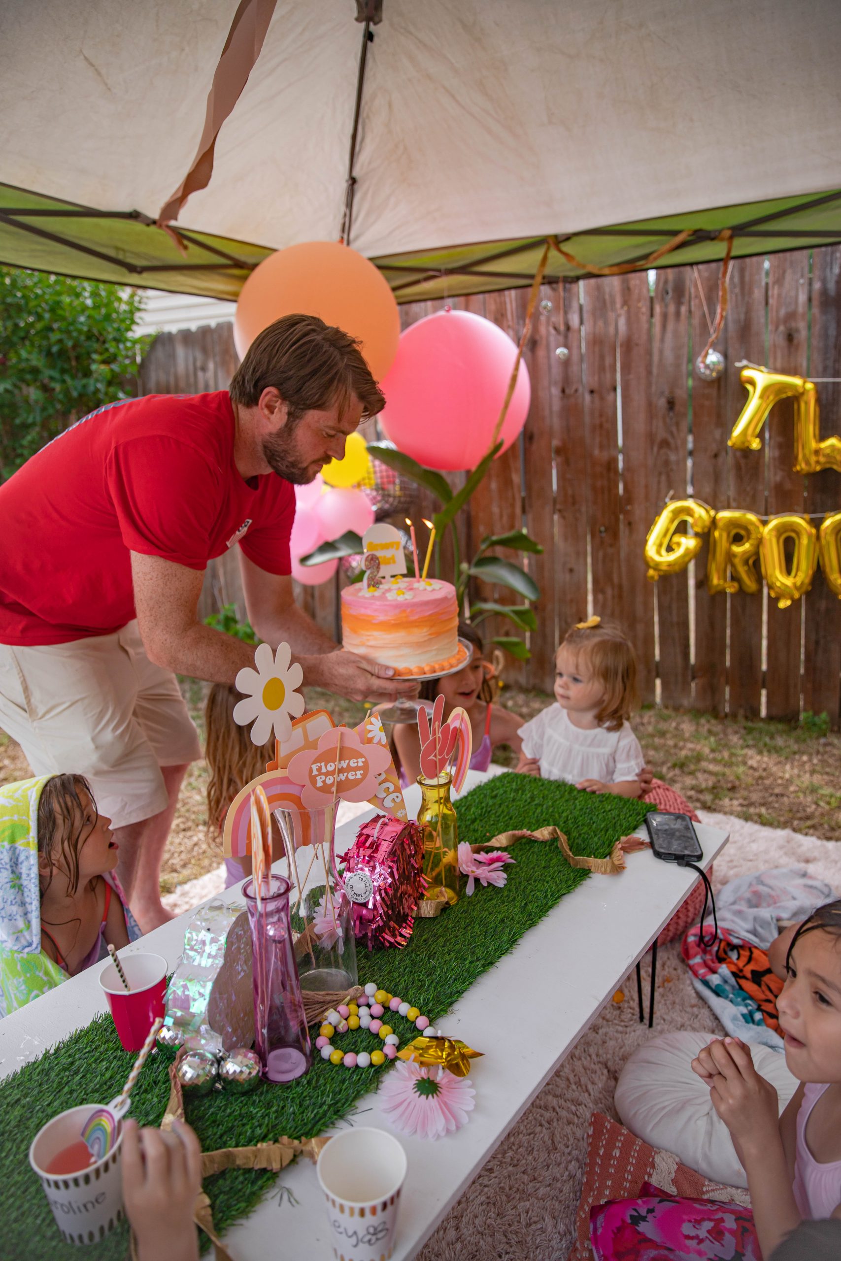 Nicki Odom and daughter at Two Groovy Birthday