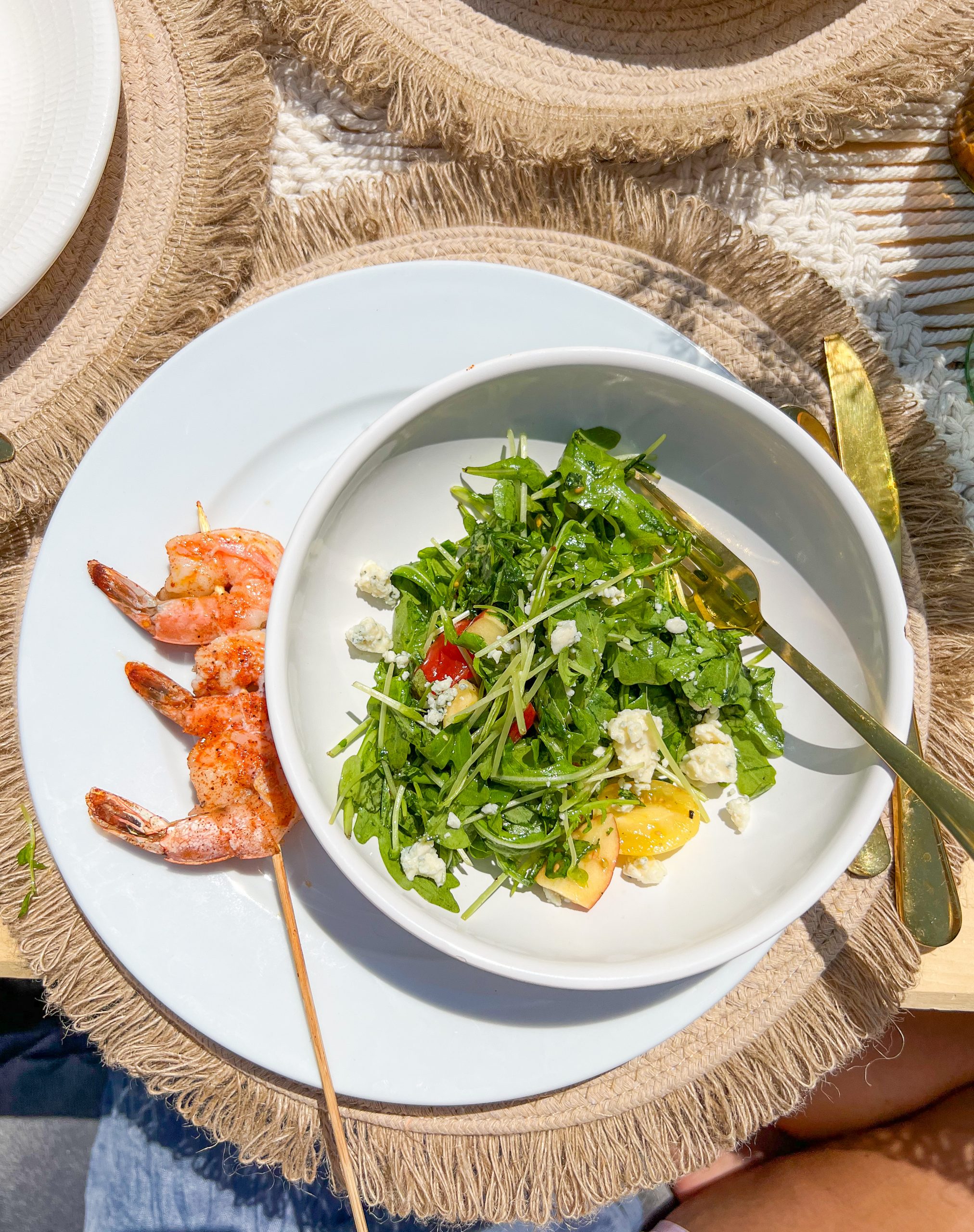 Shrimp salad at brunch with Wanderlust Family Retreats