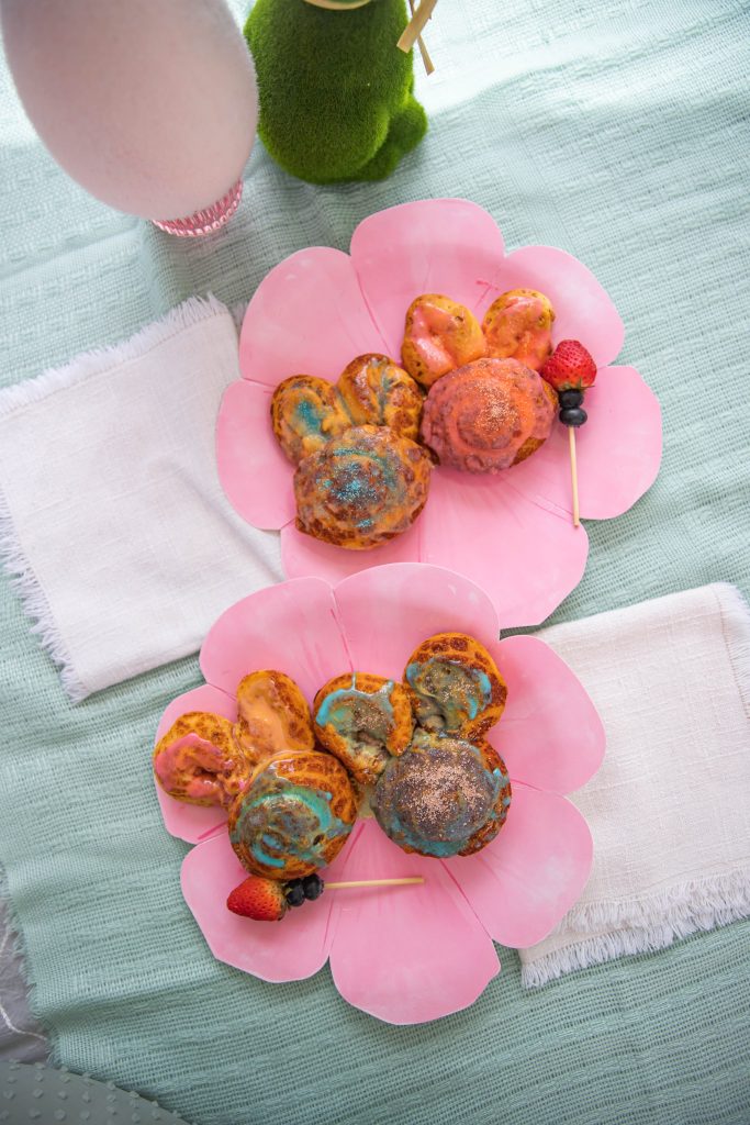 Easter Brunch Cinnamon Buns with Hawaiian Shaved Ice Syrups