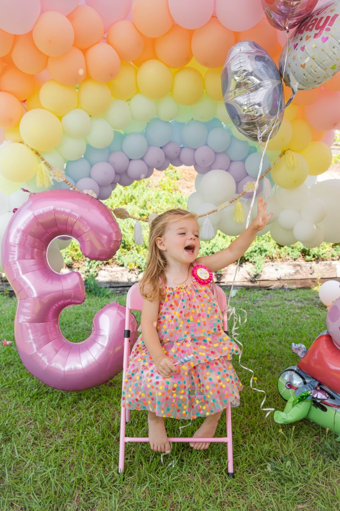 Nicki Odom's daughter on 3rd birthday for Peppa pig birthday party