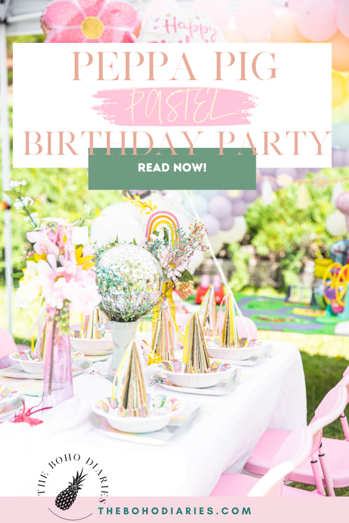 Kids Peppa Pig birthday party blog post Pinterest Pin