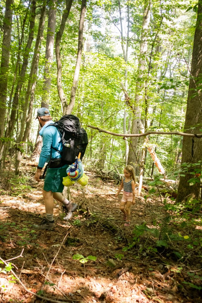 walking in the woods of Elkin NC