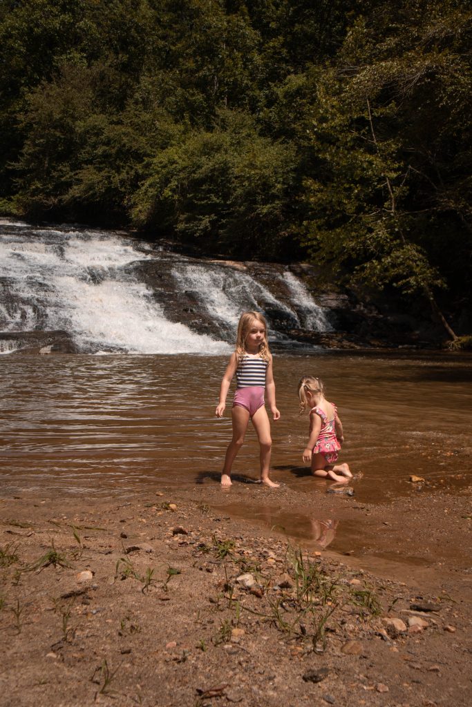 Nicki Odoms daughters at Carter Falls in Elkin NC