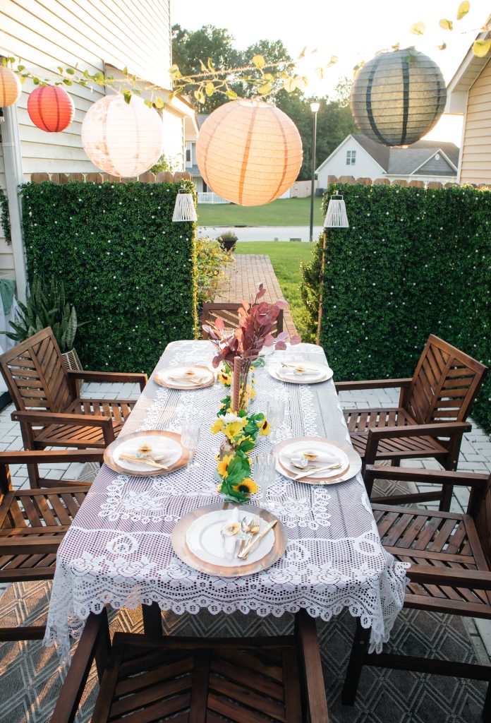 Fall Thanksgiving Dinner Hosting Outside