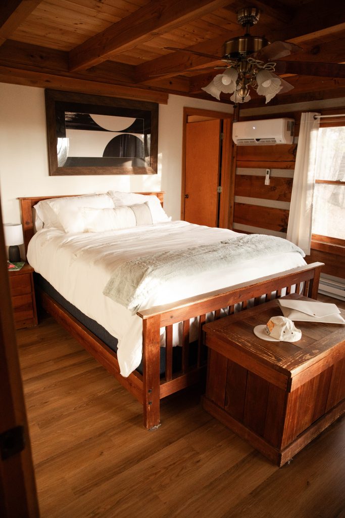 Master Bedroom At Mountain Getaway at 36 North Cabins in Purlear NC
