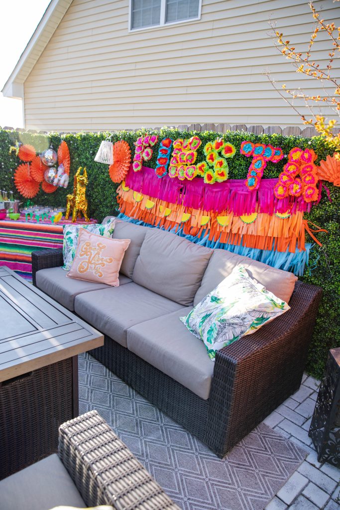 Nicki Odom and the ultimate taco night fiesta on the patio taco bar