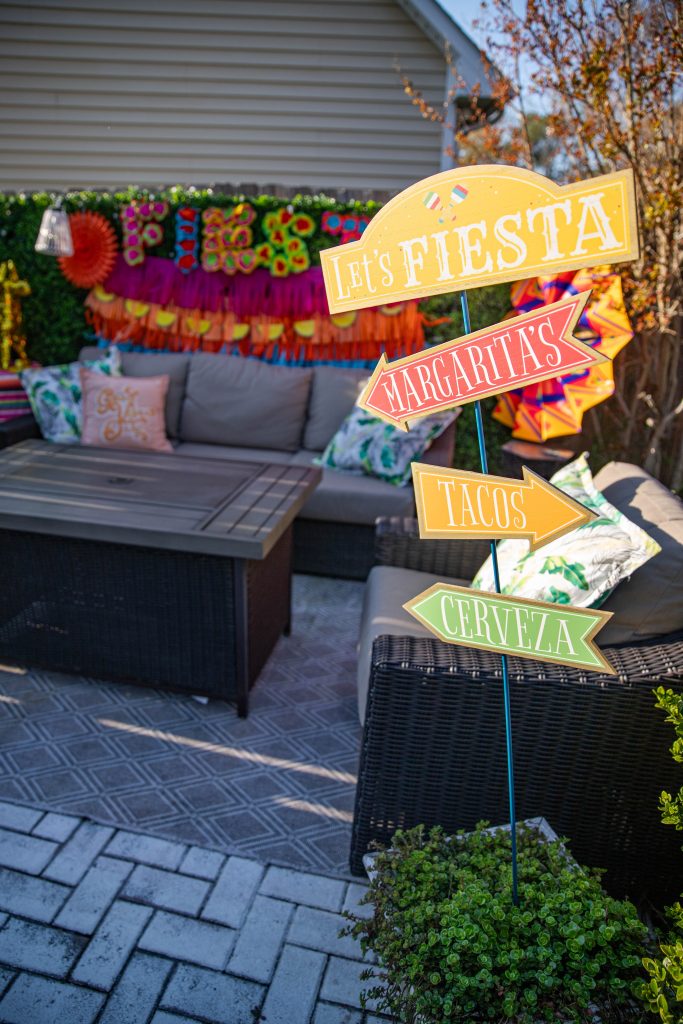 Nicki Odom and the ultimate taco night fiesta on the patio taco bar