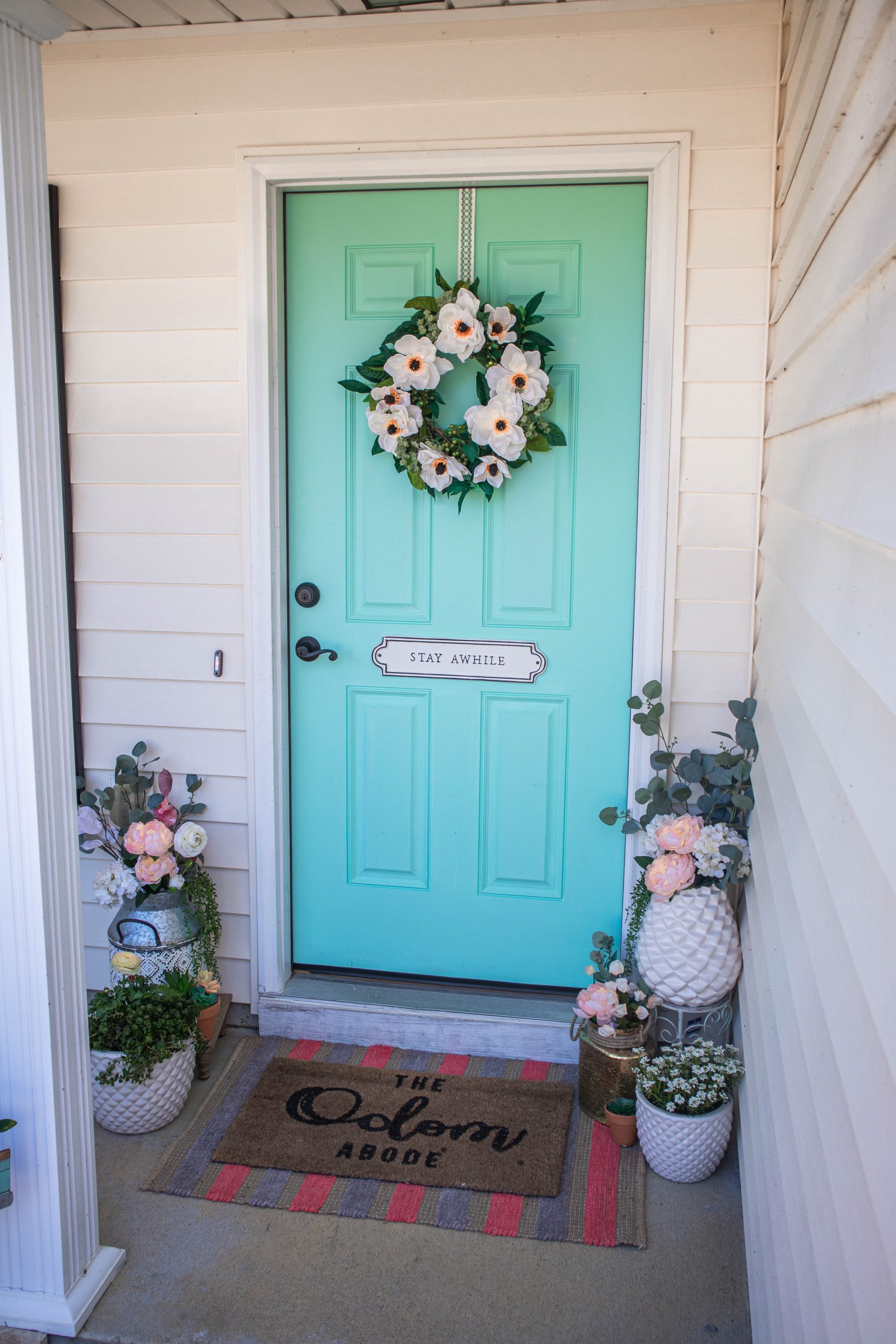 Blue Front Door Decorating