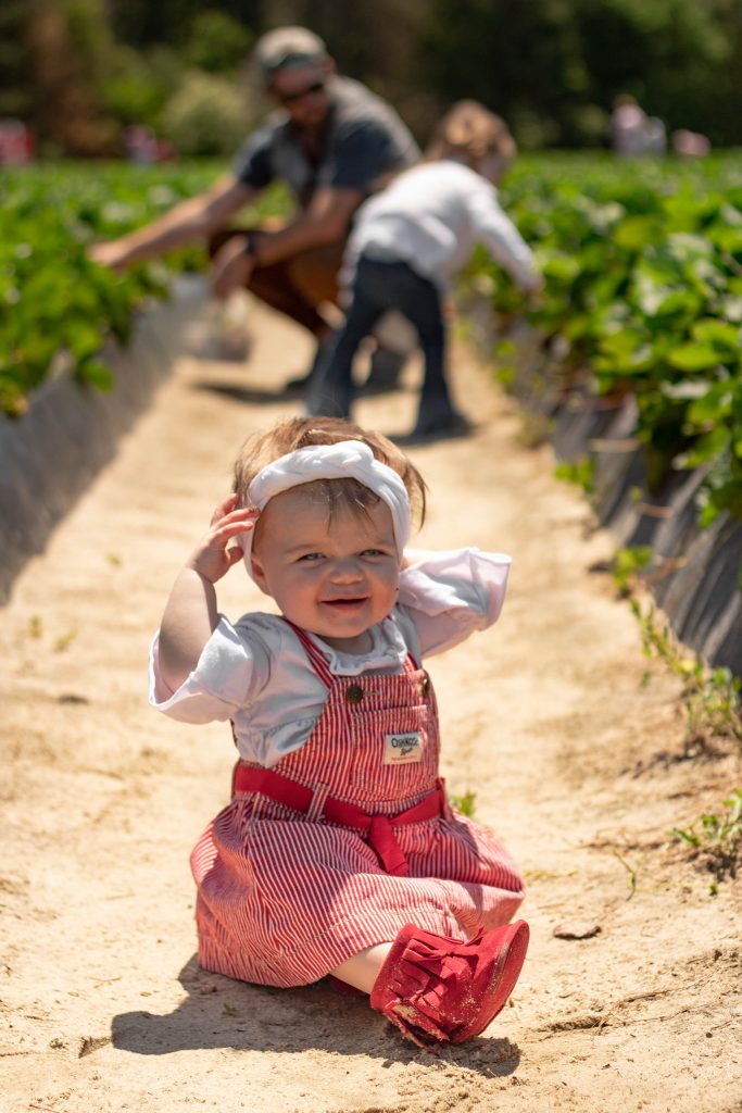 Nicki Odom baby girl in strawberry field