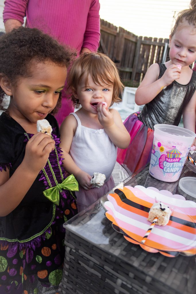 kids halloween party rice crispy treat snack idea