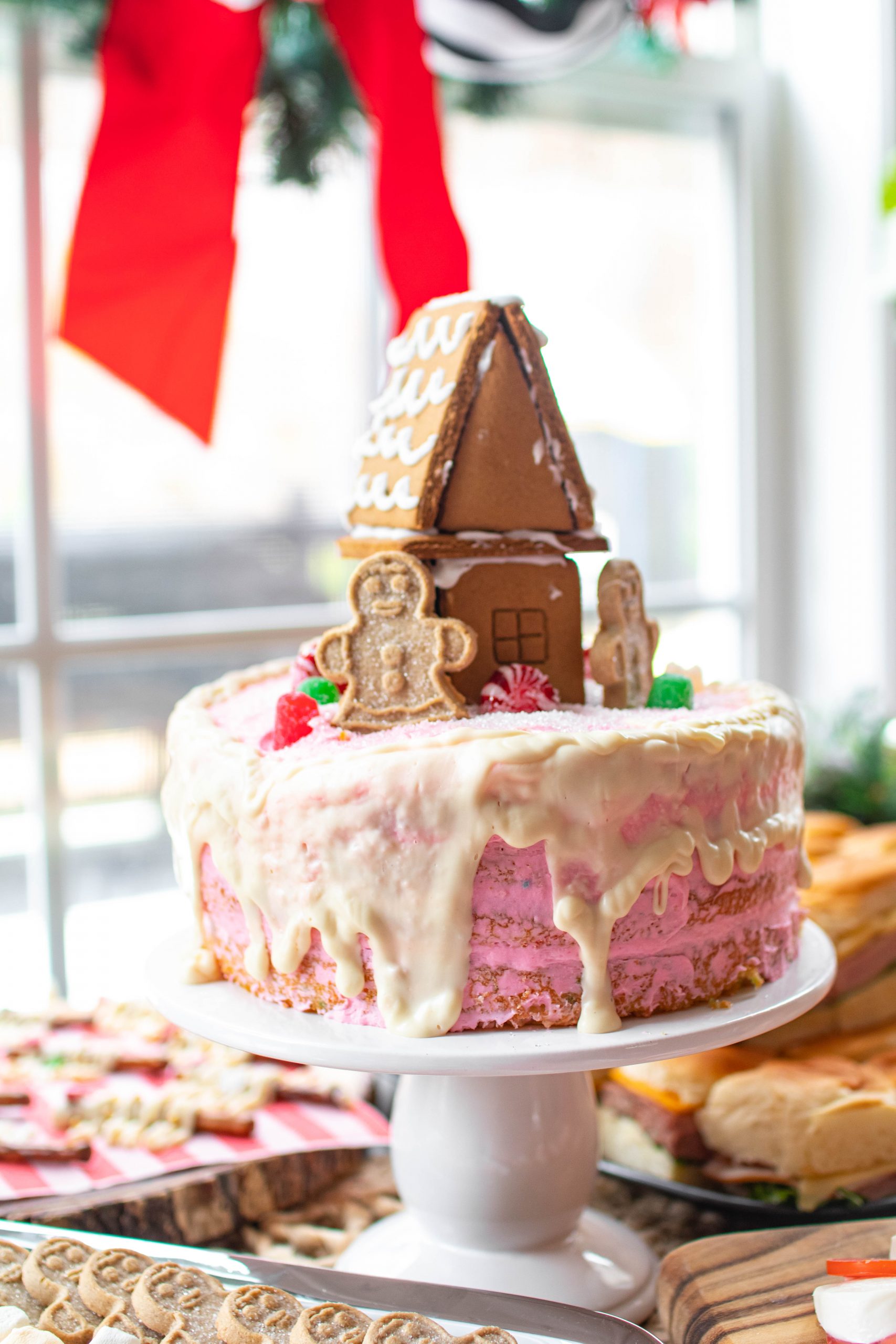 Gingerbread House Making Christmas Party Cake
