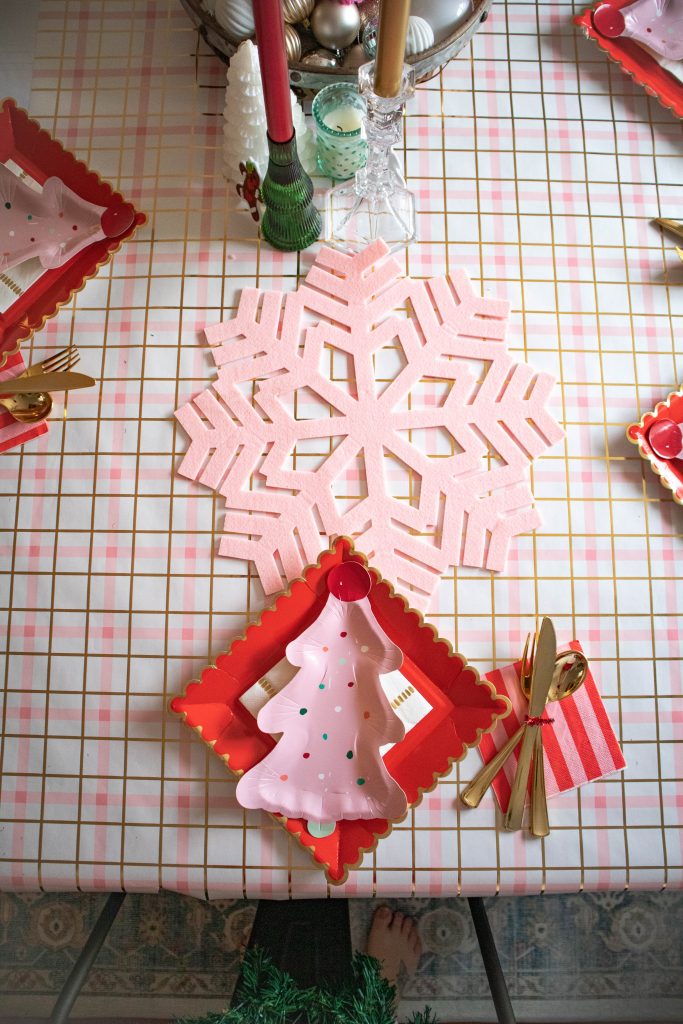Gingerbread House Making Christmas Party Table Setting Decor