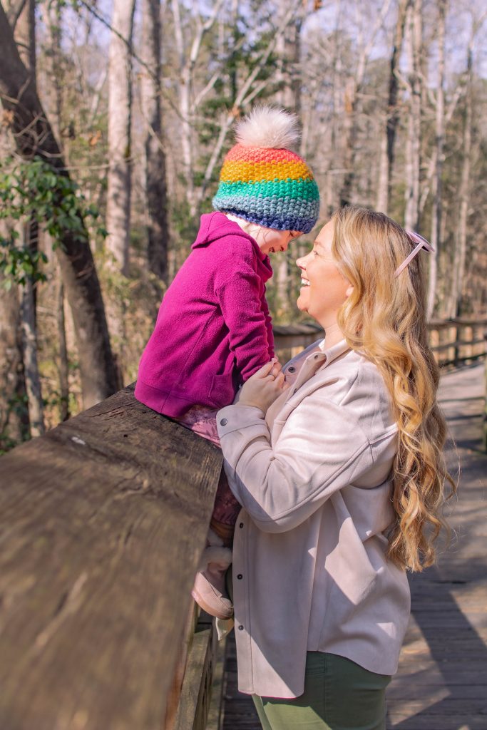 Nicki Odom with daughter outdoors