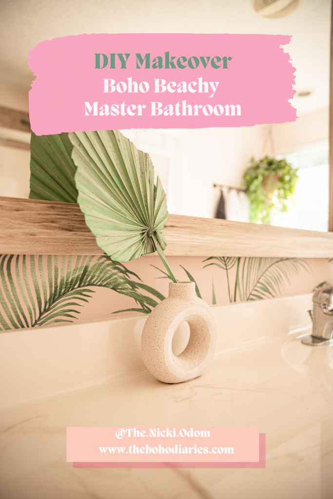 DIY Master Bathroom Makeover from blah to boho chic