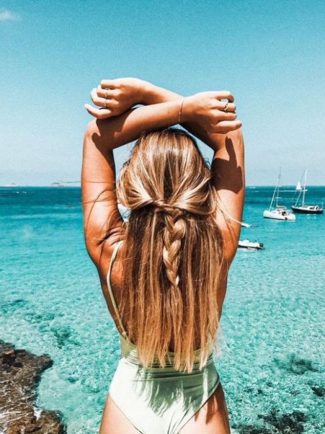 beach hair style half up do braided hair