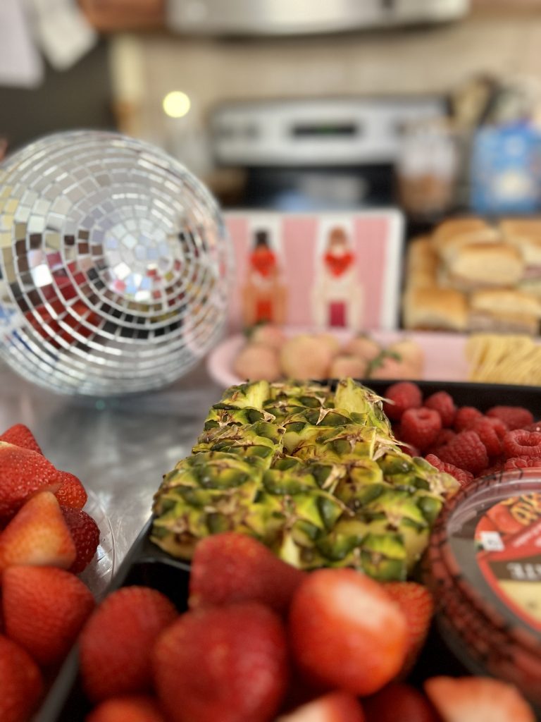 Valentine's Day sweet treats and Galentine's day food table