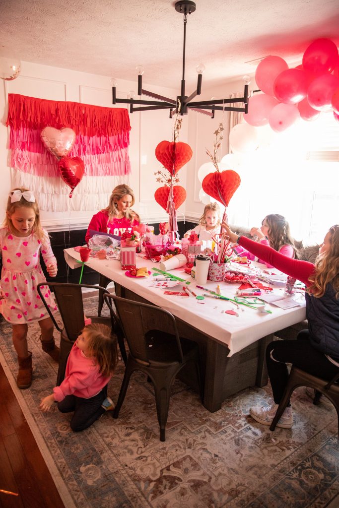 Golden glam Galentine's Day bash activity area