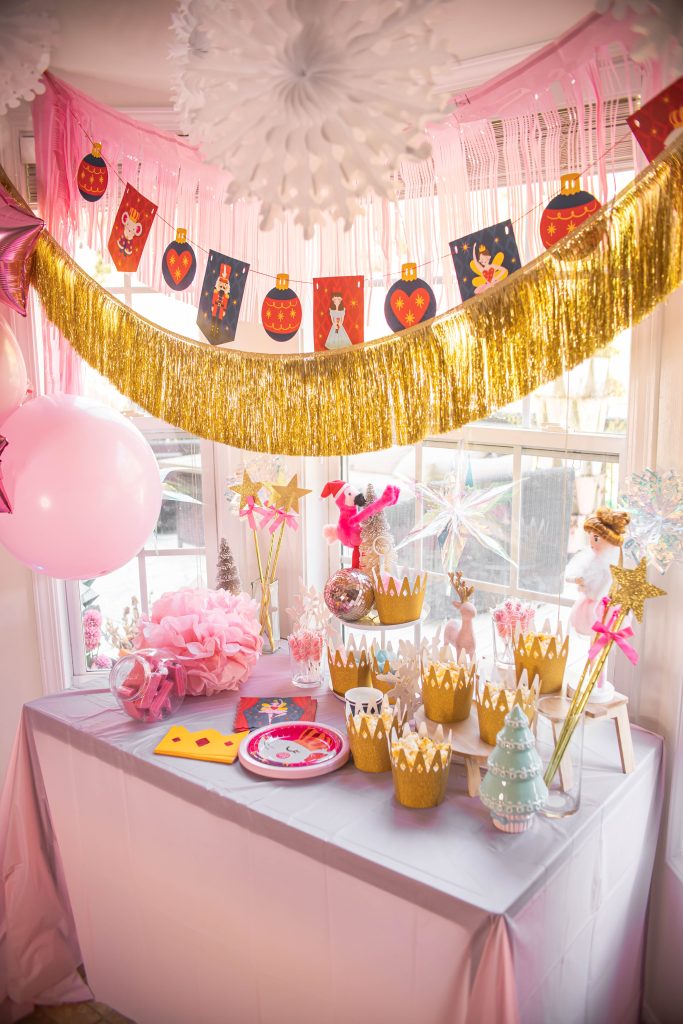 Sugar Plum Fairy Land of Sweets snack table for Christmas party