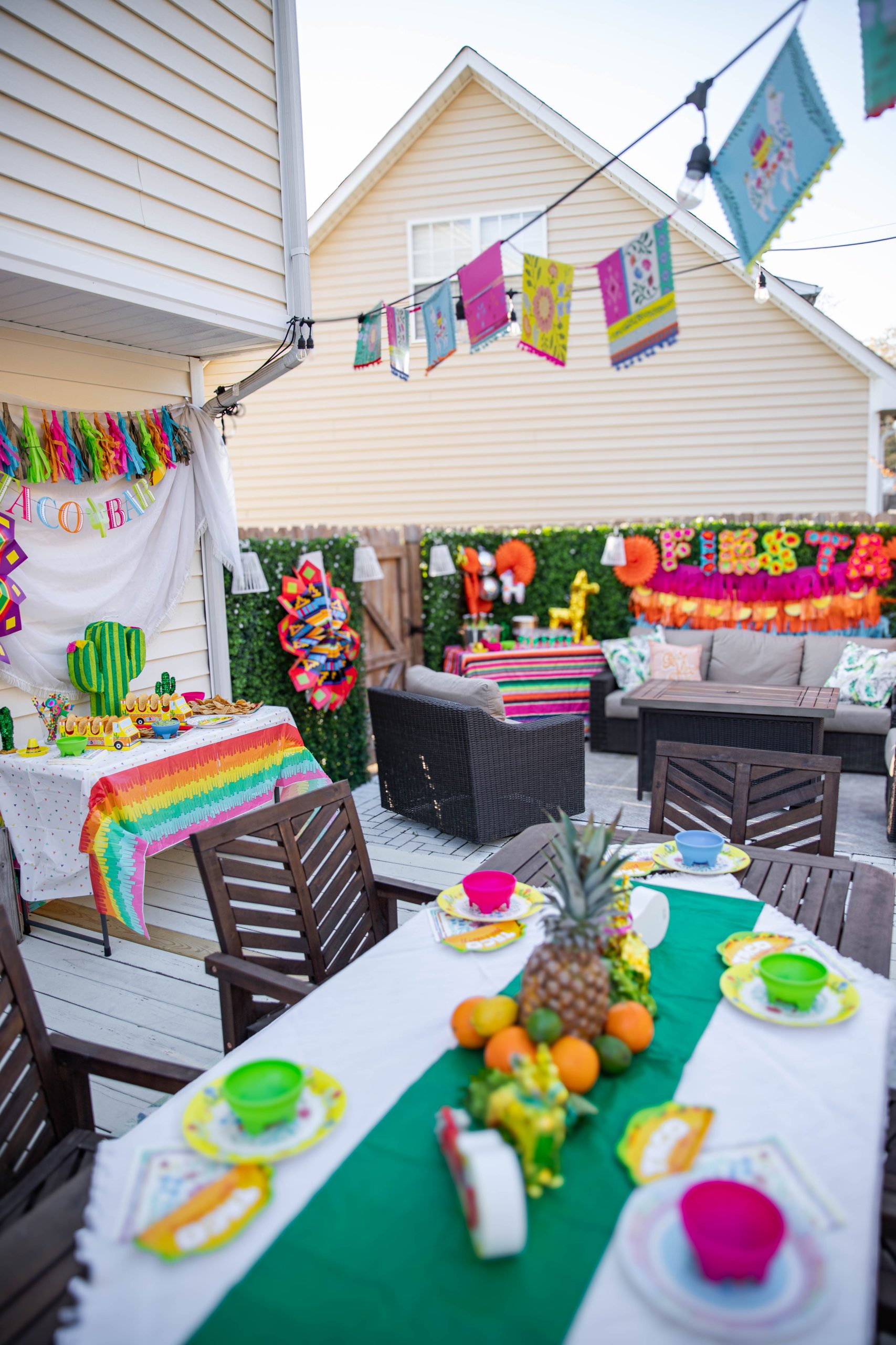 The Ultimate Taco Night Fiesta on the patio decorations