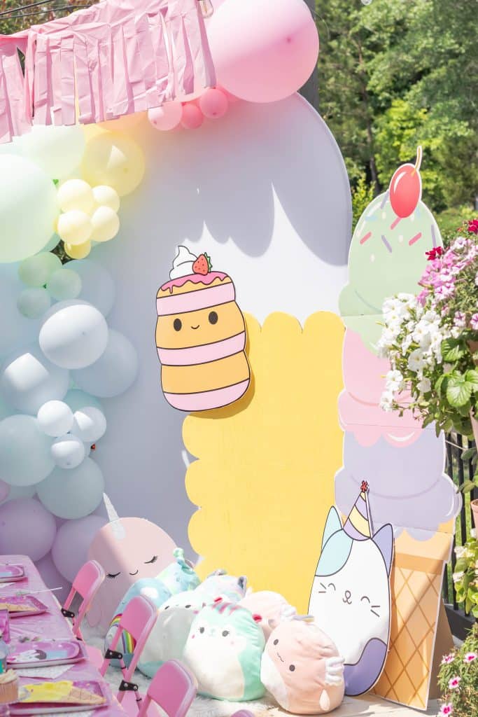Sweets Squishmallows and 6 birthday party BACKDROP PHOTO MOMENT