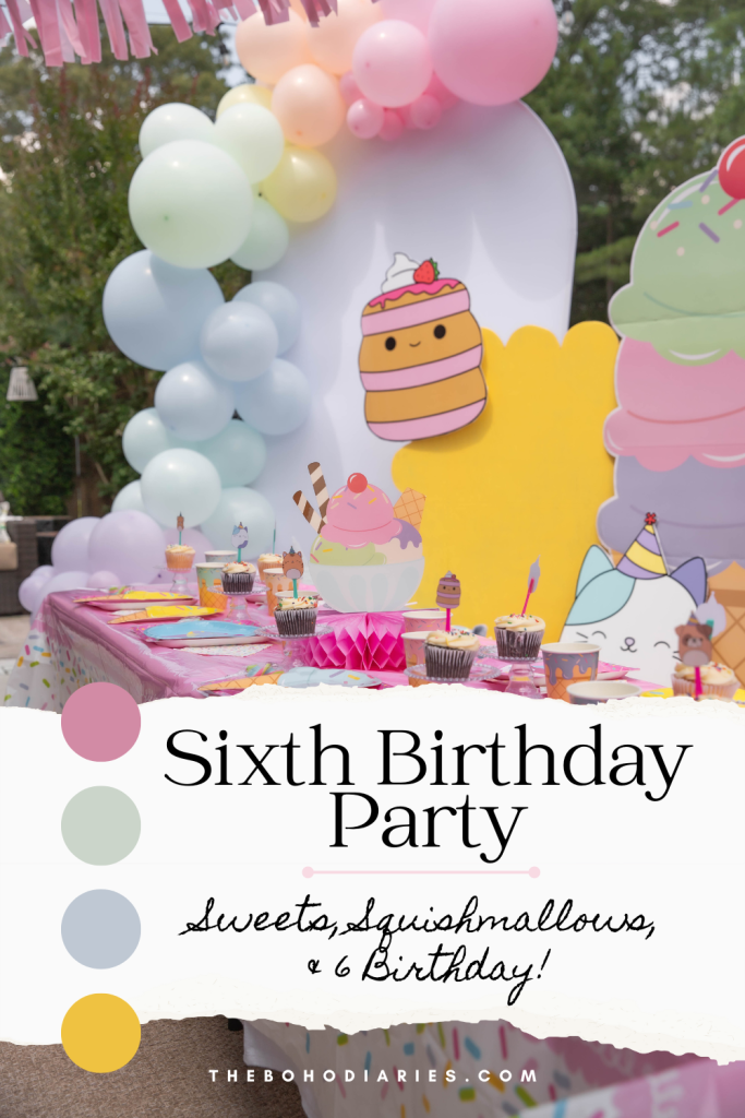 Sweets Squishmallows and 6th Birthday party idea