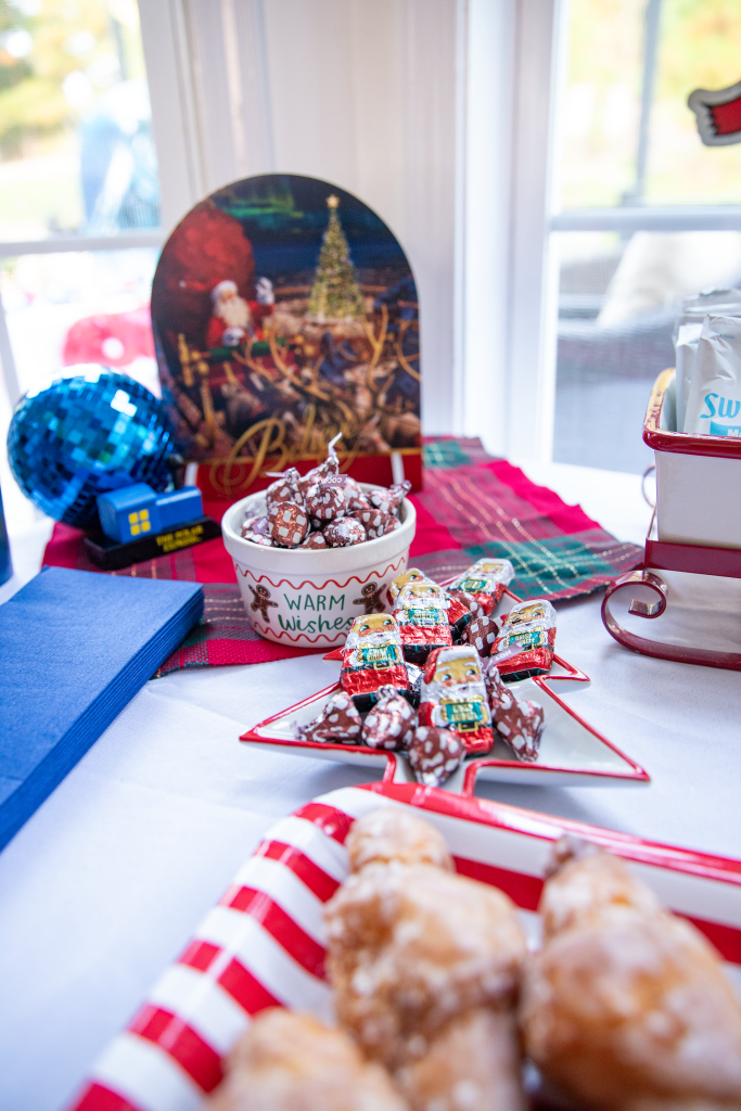Hot chocolate snack area for christmas party