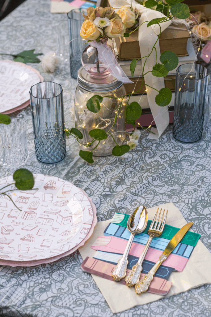 table decorations for book club